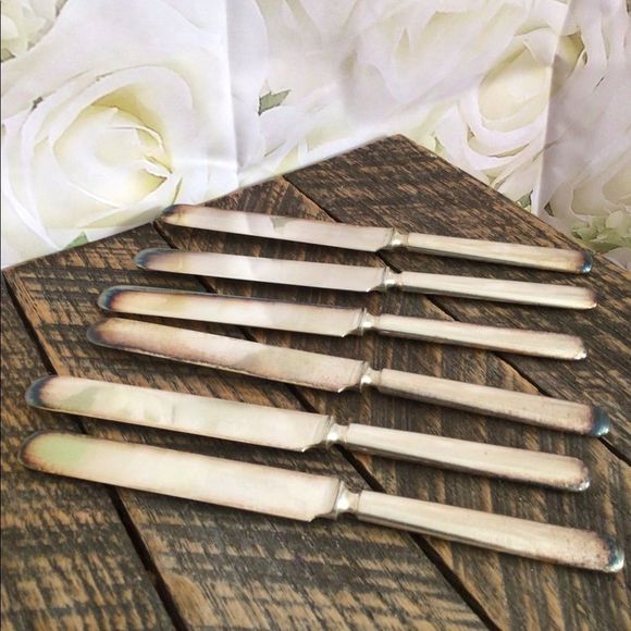 Rogers 1881 Silverplate Other - Rogers 1881 Oneida SilverPlate Knives Marked 12 DWT Warranted Bundle of 6